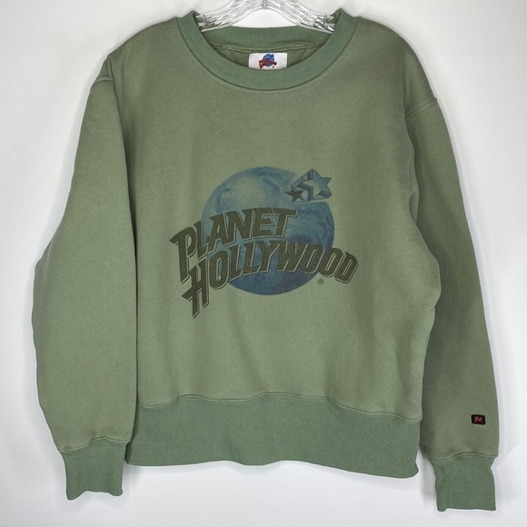Planet Hollywood Green Crew Sweatshirt Size Medium - Picture 1 of 5
